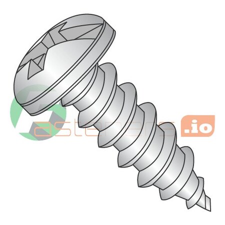 Sheet Metal Screw, #14 x 1 in, 18-8 Stainless Steel Pan Head Combination Phillips/Slotted Drive